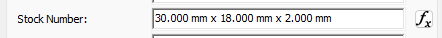 Stock number filed vith values